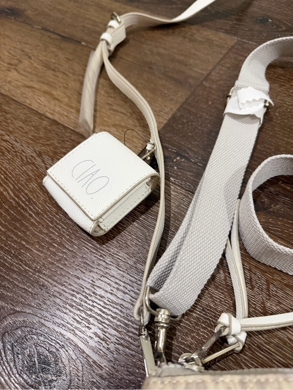 NWOT Rae Dunn Quilted Crossbody Bag in Light Beige - Picture 2 of 9